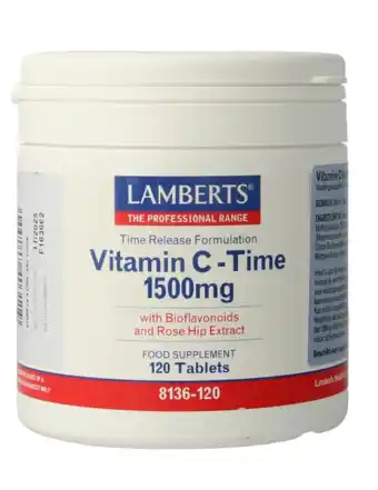 De Online Drogist Lamberts Vitamine C 1500 mg Time Release & Bioflavonoiden Tabletten 120TB aanbieding