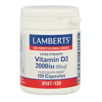 De Online Drogist Lamberts Vitamine D3 2000ie Capsules 120CP aanbieding