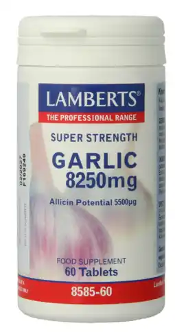 De Online Drogist Lamberts Knoflook 8250mg Tabletten 60TB aanbieding
