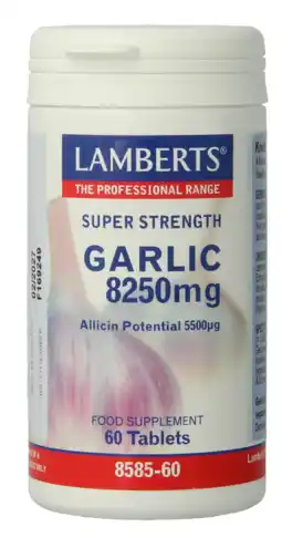 De Online Drogist Lamberts Knoflook 8250mg Tabletten 60TB aanbieding