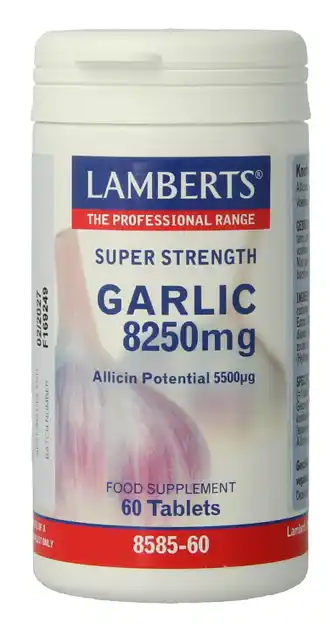 De Online Drogist Lamberts Knoflook 8250mg Tabletten 60TB aanbieding