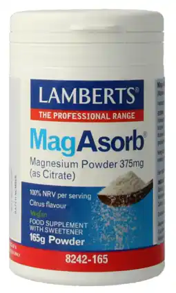 De Online Drogist Lamberts MagAsorb 375mg Poeder 165GR aanbieding