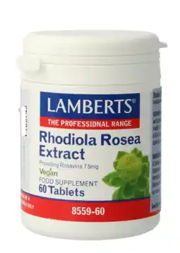 De Online Drogist Lamberts Rhodiola Rosea Extract Tabletten 60TB aanbieding