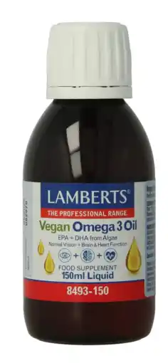 De Online Drogist Lamberts Vegan Omega 3 Olie 150ML aanbieding