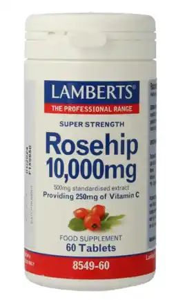 De Online Drogist Lamberts Rozenbottel 10.000mg Tabletten 60TB aanbieding