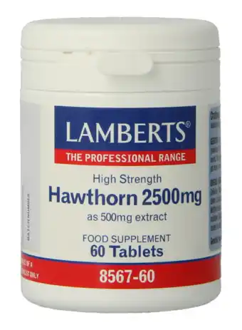 De Online Drogist Lamberts Crataegus 2500mg Tabletten 60TB aanbieding