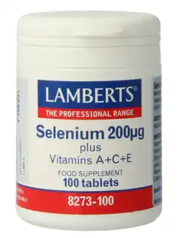 De Online Drogist Lamberts Selenium 200mcg + A+C+E Tabletten 100TB aanbieding