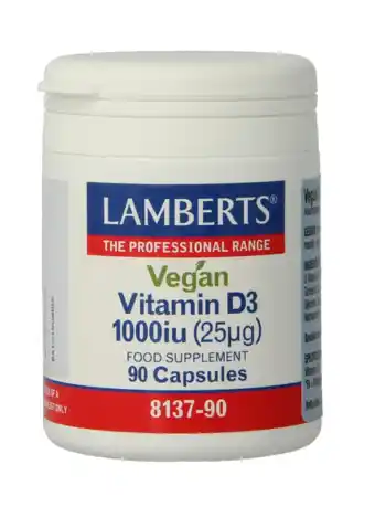 De Online Drogist Lamberts Vitamine D3 1000ie Capsules 90CP aanbieding