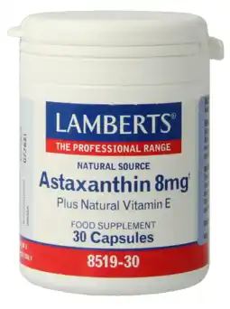 De Online Drogist Lamberts Astaxanthine 8mg Capsules 30TB aanbieding