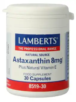 De Online Drogist Lamberts Astaxanthine 8mg Capsules 30TB aanbieding