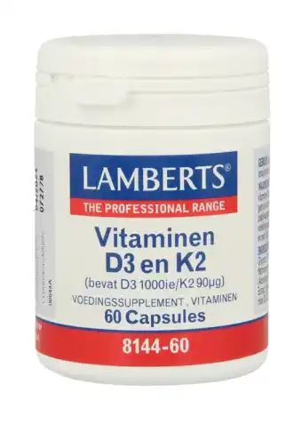 De Online Drogist Lamberts Vitamine D3 En K2 Capsules 60CP aanbieding