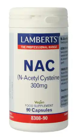 De Online Drogist Lamberts N-Acetyl Cysteïne (NAC) Capsules 90CP aanbieding