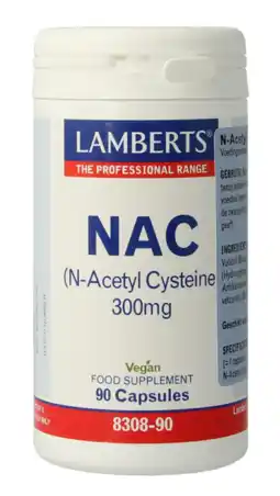 De Online Drogist Lamberts N-Acetyl Cysteïne (NAC) Capsules 90CP aanbieding