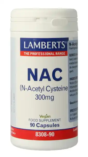 De Online Drogist Lamberts N-Acetyl Cysteïne (NAC) Capsules 90CP aanbieding