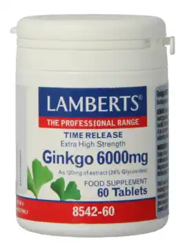 De Online Drogist Lamberts Ginkgo 6000mg Time Release Tabletten 60TB aanbieding