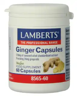 De Online Drogist Lamberts Gember Vegacapsules 60VCP aanbieding