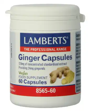 De Online Drogist Lamberts Gember Vegacapsules 60VCP aanbieding