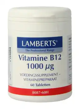 De Online Drogist Lamberts Vitamine B12 1000mcg Tabletten 60TB aanbieding