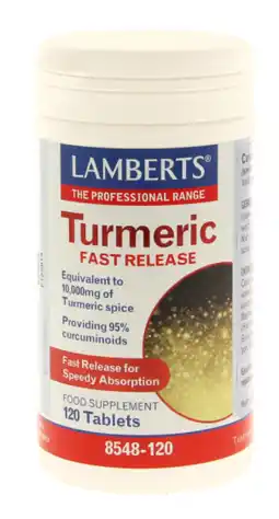 De Online Drogist Lamberts Curcuma Fast Release 120TB aanbieding