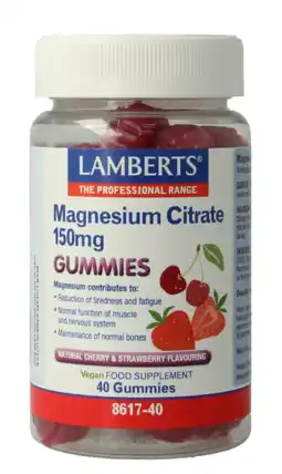 De Online Drogist Lamberts Magnesium Citraat Gummies 40ST aanbieding