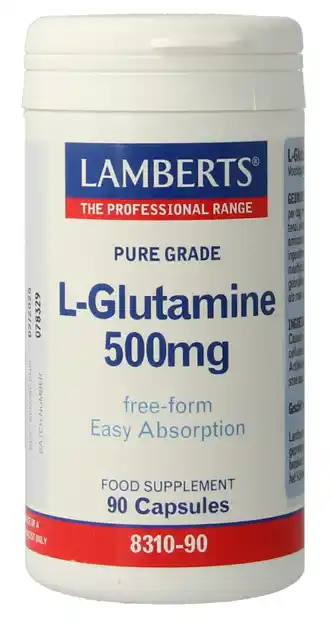 De Online Drogist Lamberts L-Glutamine 500mg Vegacapsules 90VCP aanbieding