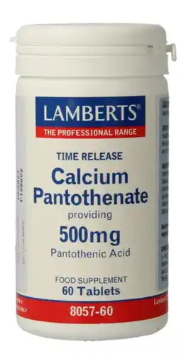 De Online Drogist Lamberts Calcium Pantothenaat 500 mg Time Release Tabletten 60TB aanbieding