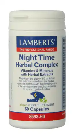 De Online Drogist Lamberts Night Time Kruiden Complex Capsules 60CP aanbieding