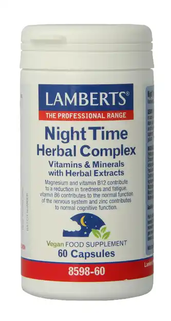 De Online Drogist Lamberts Night Time Kruiden Complex Capsules 60CP aanbieding