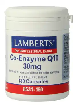 De Online Drogist Lamberts Co-Enzym Q10 30mg Vegacapsules 180VCP aanbieding