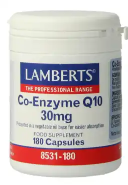 De Online Drogist Lamberts Co-Enzym Q10 30mg Vegacapsules 180VCP aanbieding