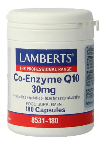 De Online Drogist Lamberts Co-Enzym Q10 30mg Vegacapsules 180VCP aanbieding