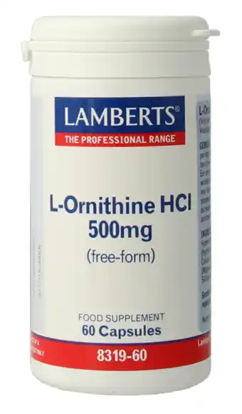 De Online Drogist Lamberts L-ornithine 500mg Vegacapsules 60VCP aanbieding