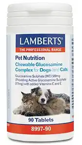 De Online Drogist Lamberts Glucosamine Complex voor Honden en Katten Kauwtabletten 90TB aanbieding