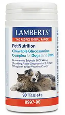 De Online Drogist Lamberts Glucosamine Complex voor Honden en Katten Kauwtabletten 90TB aanbieding