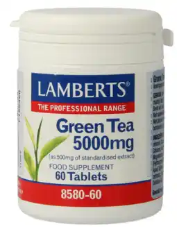 De Online Drogist Lamberts Groene Thee 5000mg Tabletten 60TB aanbieding