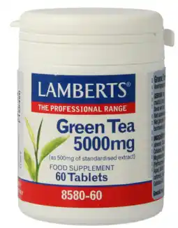 De Online Drogist Lamberts Groene Thee 5000mg Tabletten 60TB aanbieding