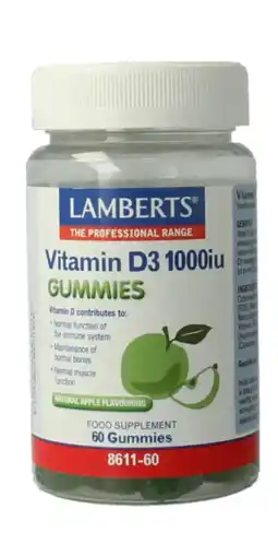 De Online Drogist Lamberts Vitamine D3 1000ie Gummies 60ST aanbieding