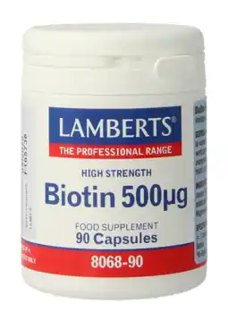 De Online Drogist Lamberts Biotine 500 mcg Capsules 90VCP aanbieding