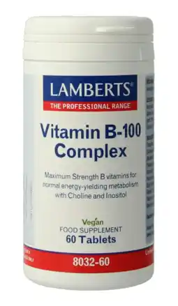 De Online Drogist Lamberts Vitamine B-100 Complex Tabletten 60TB aanbieding