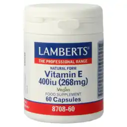 De Online Drogist Lamberts Vitamine E 400ie Capsules 60VCP aanbieding