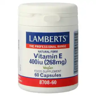 De Online Drogist Lamberts Vitamine E 400ie Capsules 60VCP aanbieding
