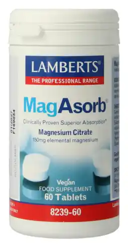 De Online Drogist Lamberts MagAsorb 150mg Tabletten 60TB aanbieding