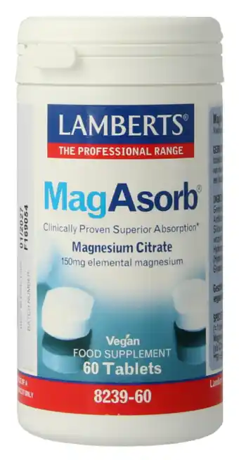 De Online Drogist Lamberts MagAsorb 150mg Tabletten 60TB aanbieding