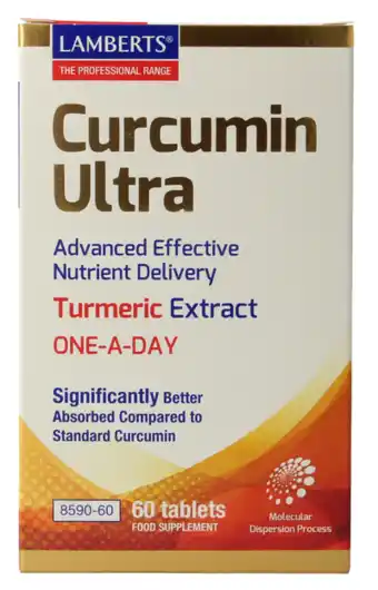 De Online Drogist Lamberts Curcumine Ultra Eén per dag Tabletten 60TB aanbieding