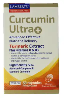 De Online Drogist Lamberts Curcumine Ultra + Capsules 60CP aanbieding
