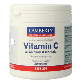 De Online Drogist Lamberts Vitamine C - Calcium Ascorbaat 250GR aanbieding