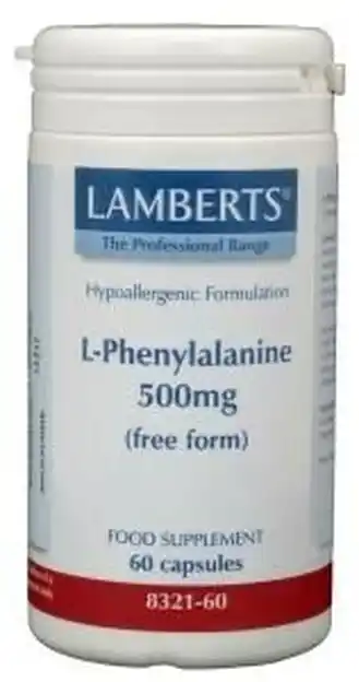De Online Drogist Lamberts L-phenylalanine 500mg Capsules 60CP aanbieding