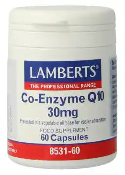 De Online Drogist Lamberts Co-Enzym Q10 30mg Vegacapsules 60VCP aanbieding
