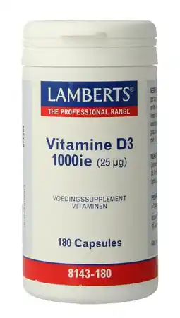 De Online Drogist Lamberts Vitamine D3 1000ie Capsules 180CP aanbieding
