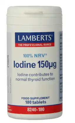 De Online Drogist Lamberts Jodium 150mcg Tabletten 180TB aanbieding